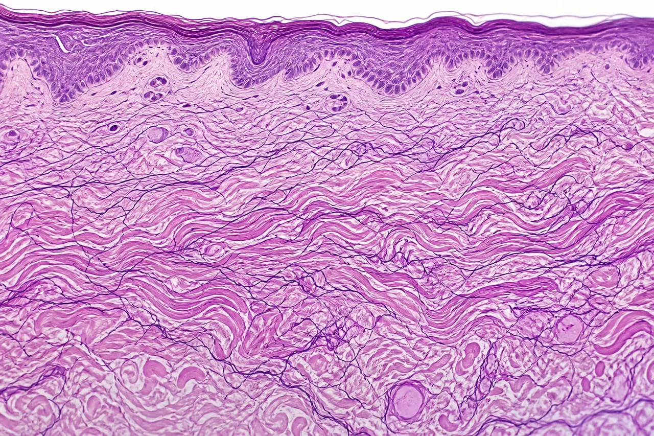Scientific illustration for Biopeptide EL: Molecular Characterization, Elastin-Binding Receptor Dermatology, and Extracellular Matrix Research